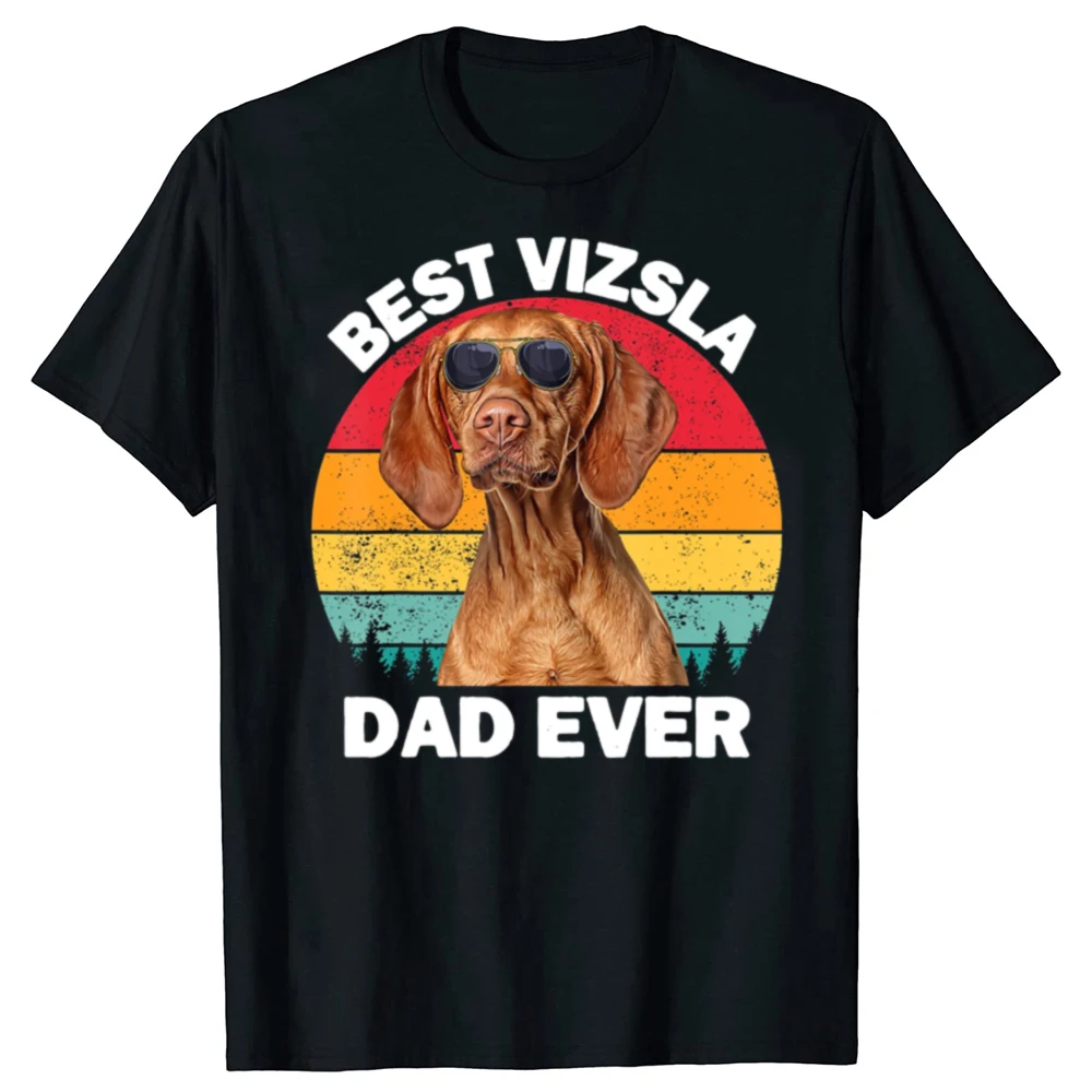 Lustiges T-Shirt mit Aufdruck „Best Vizsla Dad In The Galaxy“ für Herren und Damen, modisches, lässiges T-Shirt aus 100 % Baumwolle, lockeres, übergroßes T-Shirt – Detail 2