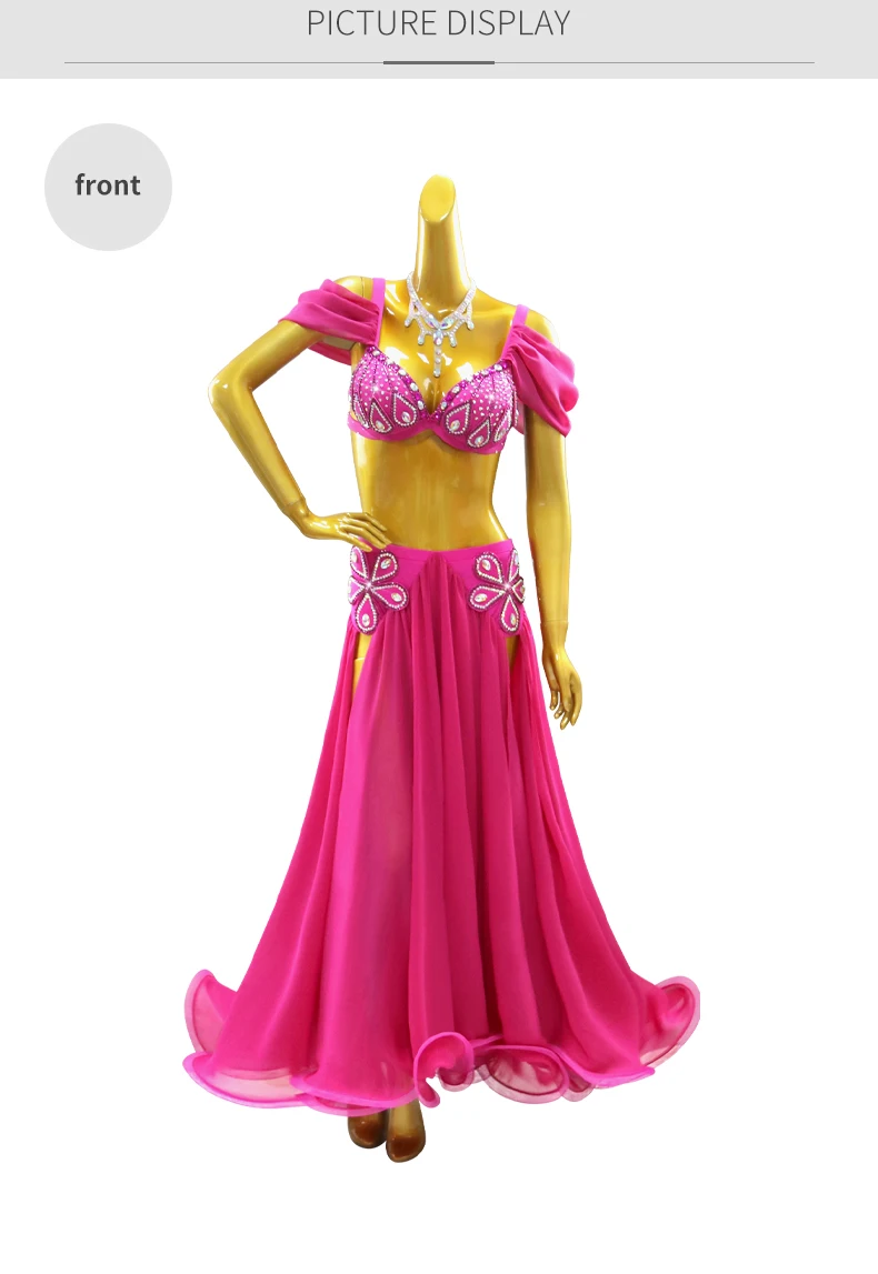 Kostüm für orientalischen Bauchtanz 2026 Karneval Tanzkleidung Damen Langer Rock Zigeuner-Outfit Abend-Übungskleidung Bauchtanzkleidung – Detail 7
