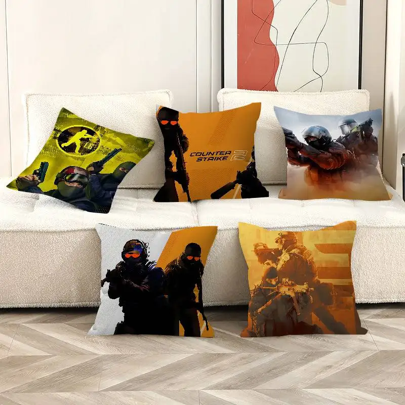 Counter S-Strike CS 2 Decorative Room Aesthetics Pillow Case Home Decor Bedroom Sofa Bed Couch Pillow Cover 45x45
