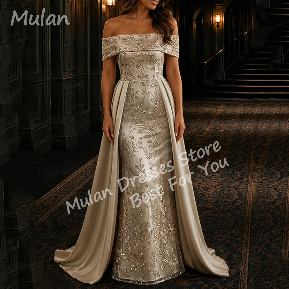 

Customized Sparkle Long Mermaid Evening Dresses for Women Floor-Length Sweep Train Special Events Prom Party Wedding Dress 2026