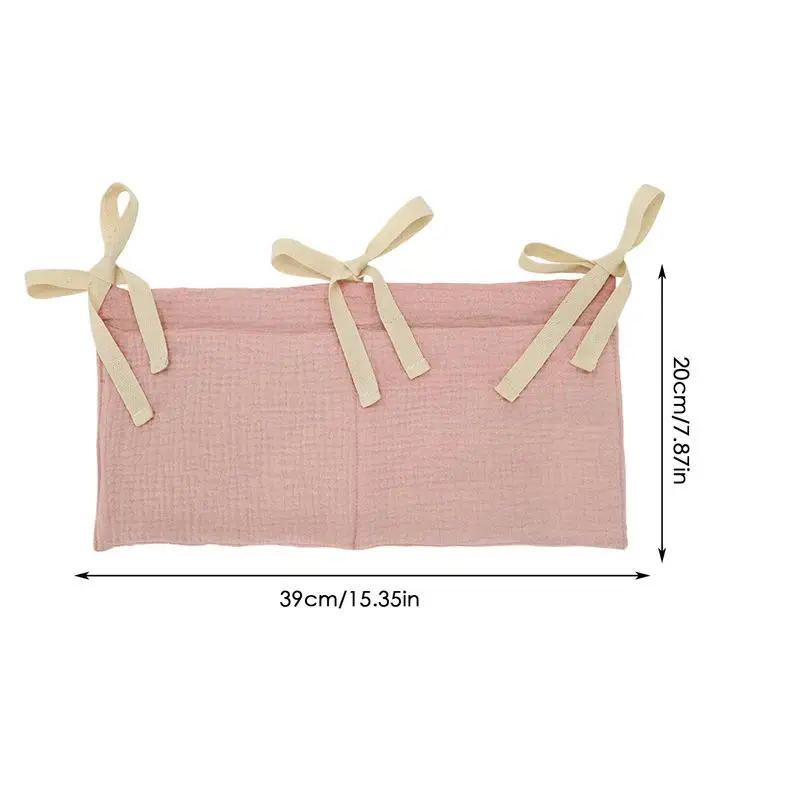 Bedside Storage Organizer Toy Storage 2 Pockets Space-Saving Bedside Bag Caddy Attachment For Dorm Entryway Office Bedroom