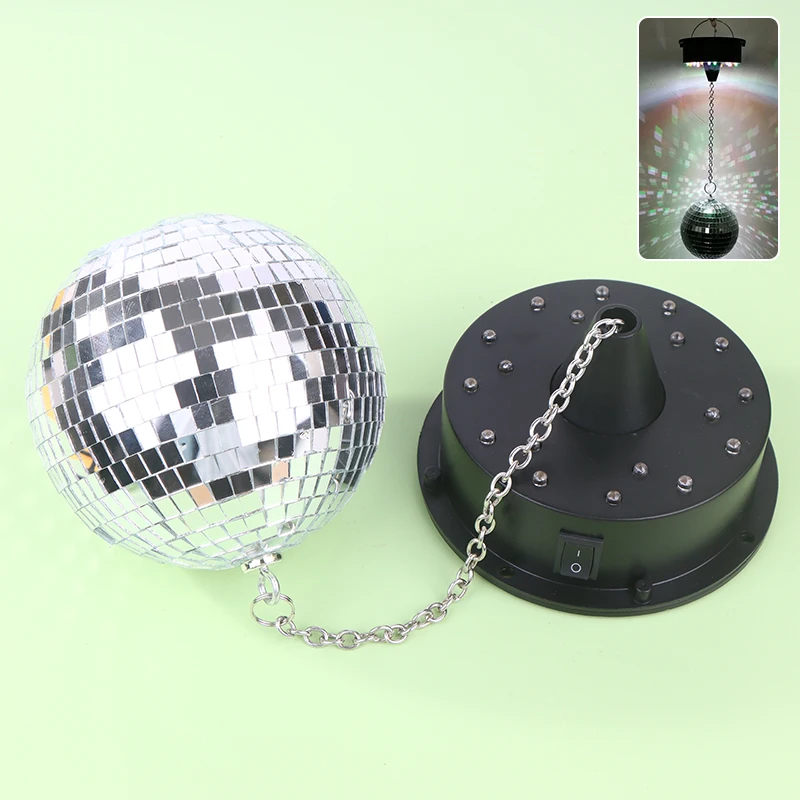 1 pieza de Motor giratorio de bola de discoteca decorativa, 5RPM, bola de espejo alimentada por batería, suministros para fiesta de Navidad 2026
