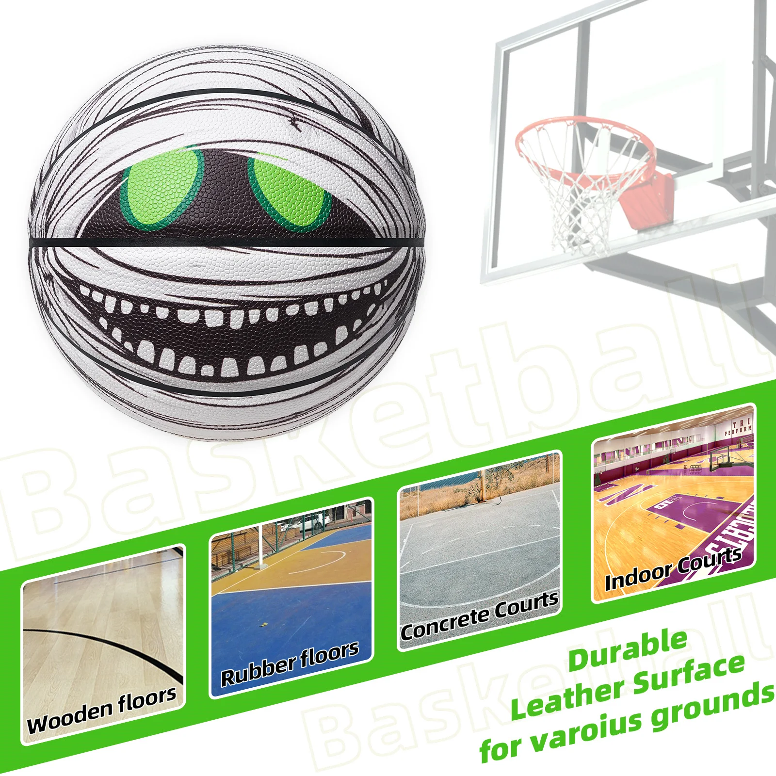 Kuangmi Street Basketball Men's Official Size 7 29.5 นิ้ว สําหรับเกมบาสเก็ตบอลกลางแจ้งและในร่ม KMbb626AA