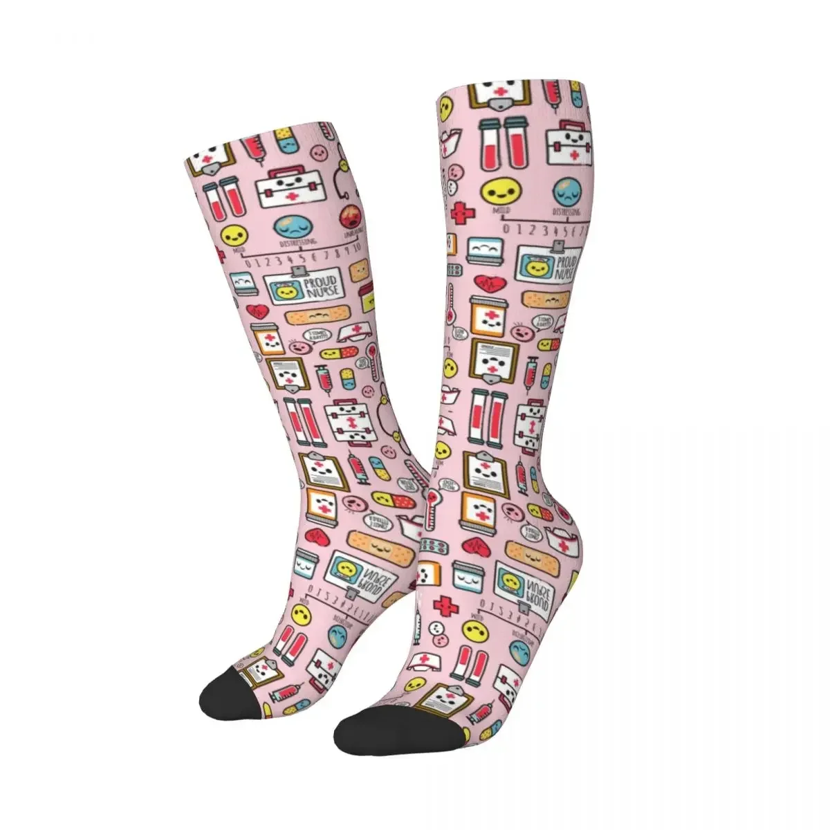 Nurse Mode Socks Harajuku Super Soft Stockings All Season Long Socks Accessories for Unisex Christmas Gifts