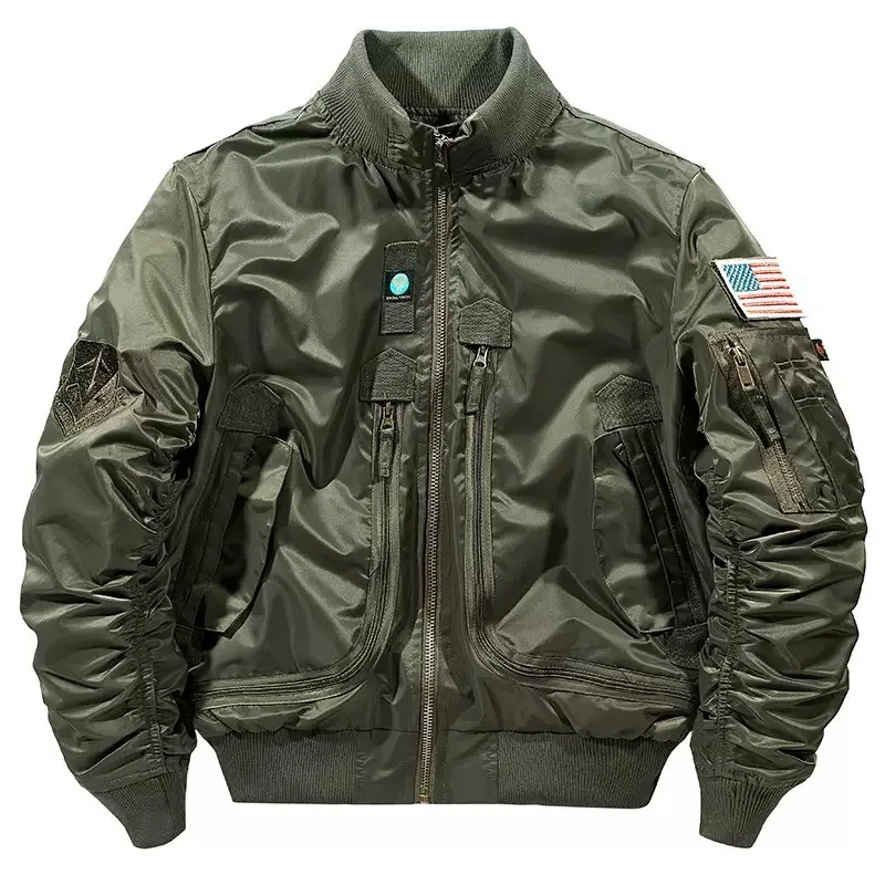 Ma-1 MA-1 chaqueta Bomber funcional para hombre, traje de béisbol Retro de gran tamaño para otoño e invierno, abrigo, ropa de marca, Chaqueta corta para hombre