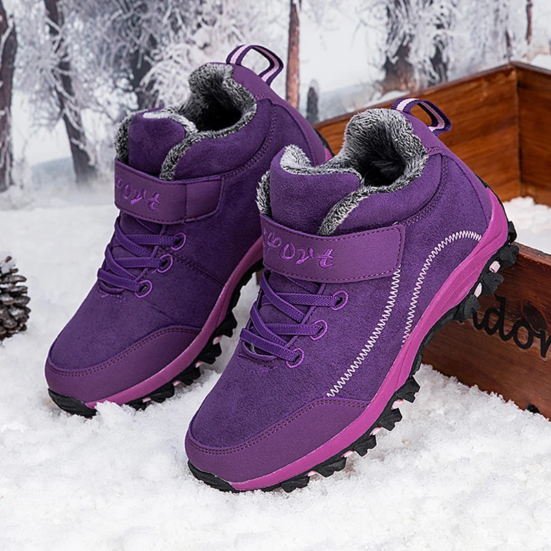 Winter Boots Shoes For Men Waterproof Snow Boot Woman Winter 2023New Warm Plush Hiking Sneakers Outdoor Non-slip Male Ankle Shoe