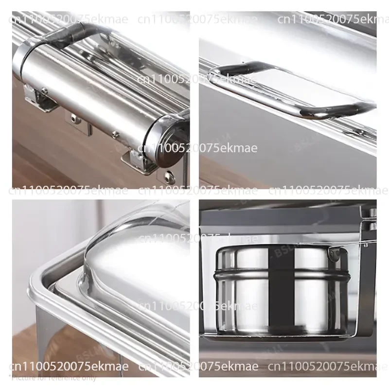 Stainless Steel Gold and Black 9L Buffet Bar Hotel Restaurant Alcohol Electric Heating Smokeless Catering Equipment