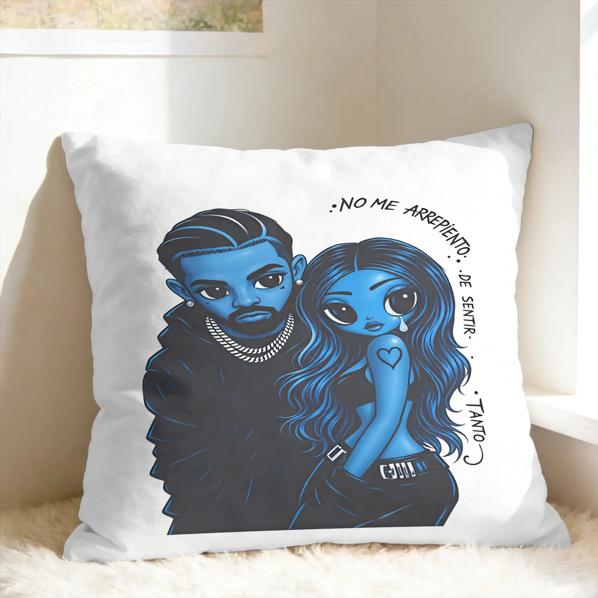 Pillow Cover No Me Arrepiento De Sentir Tanto Karols G  Vintage Pillow Case For Sofa Bedroom Home Decor Pillowcases