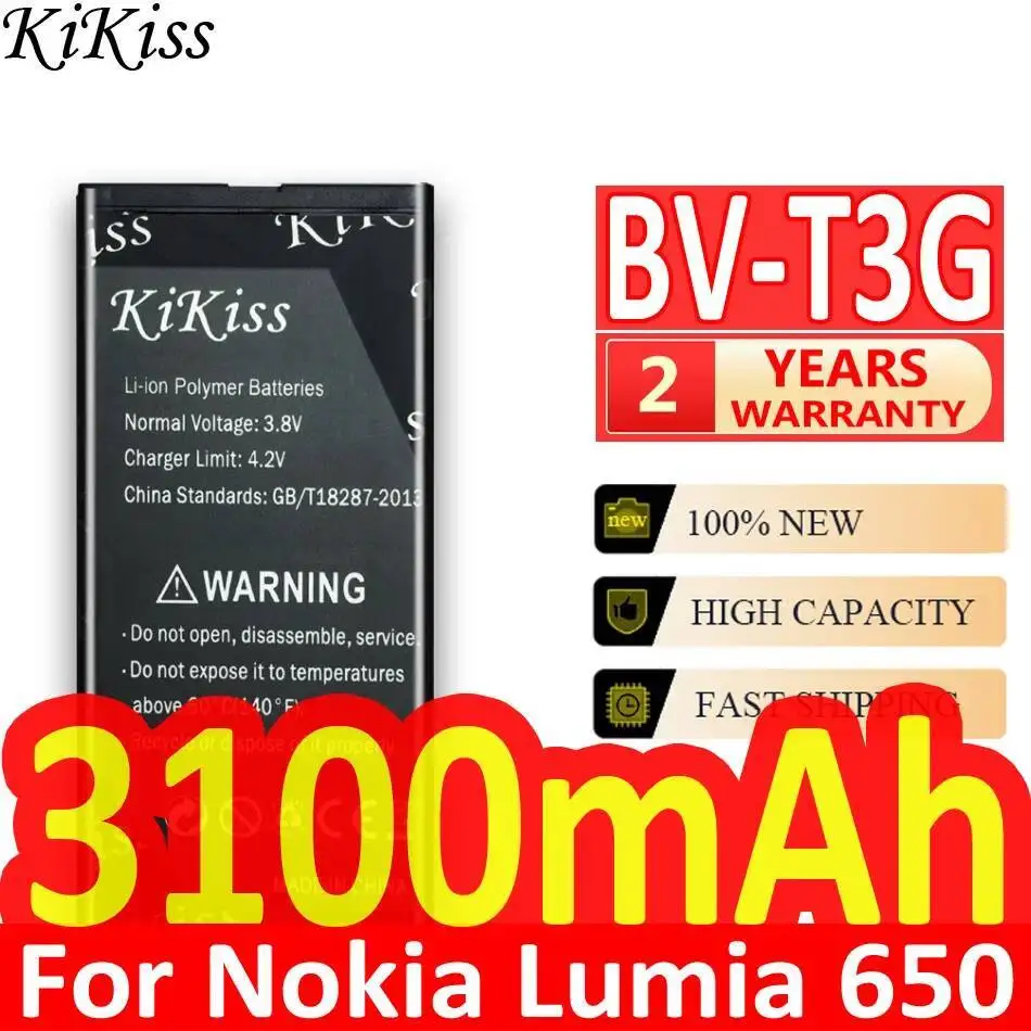 

Mobile Phone Battery For Nokia Lumia 650 RM-1154 3100Mah Good Low-Temperature Performance BV-T3G