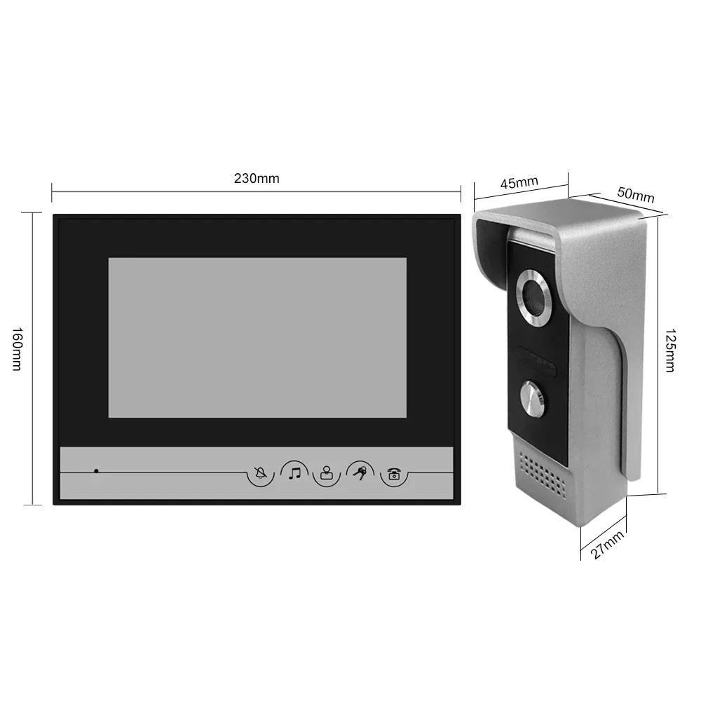 Anjielosmart-intercomunicador de vídeo con cámara, Timbre con visión nocturna, monitores de 7 pulgadas, Timbre para protección de seguridad del