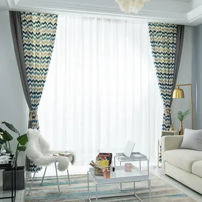 Double-sided Curtains for Living Dining Room Bedroom Spliced Curtains Printing Curtains Shade Curtains Morden Tulle custom Made