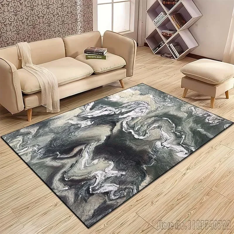 Tapis à motif de Texture de marbre pour salon, chambre à coucher, cuisine, salle de bain, tapis de pied, chambre d'enfant, tapis d'hôtel