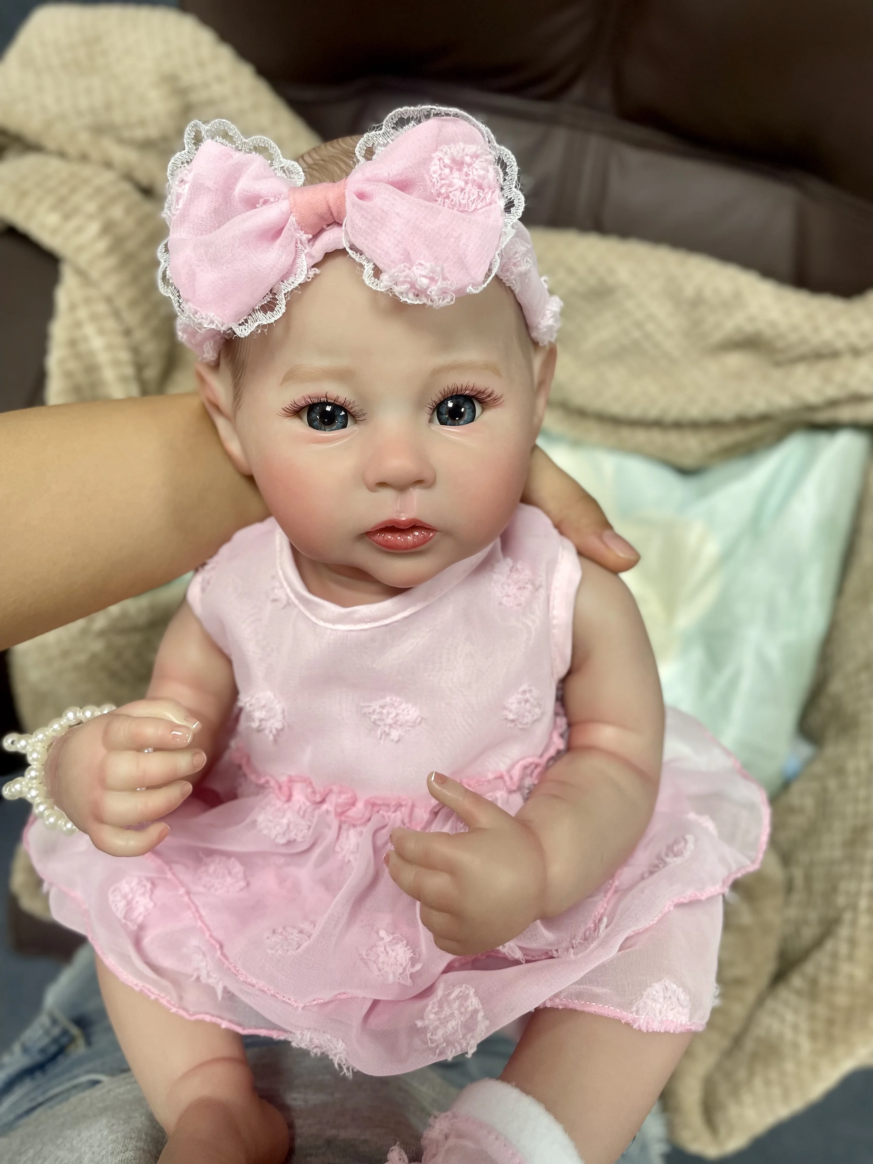 Muñecas Reborn de vinilo de cuerpo completo para niña Reborn de cuervo de 18 pulgadas, piel pintada en 3D lavable, muñeca recién nacida, regalo de Navidad
