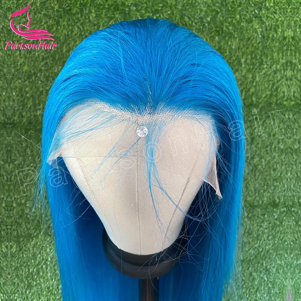 Peluca de cabello humano con frente de encaje transparente 13X4 13x6, color brasileño, pelucas de cabello humano 613 para mujeres prearrancadas