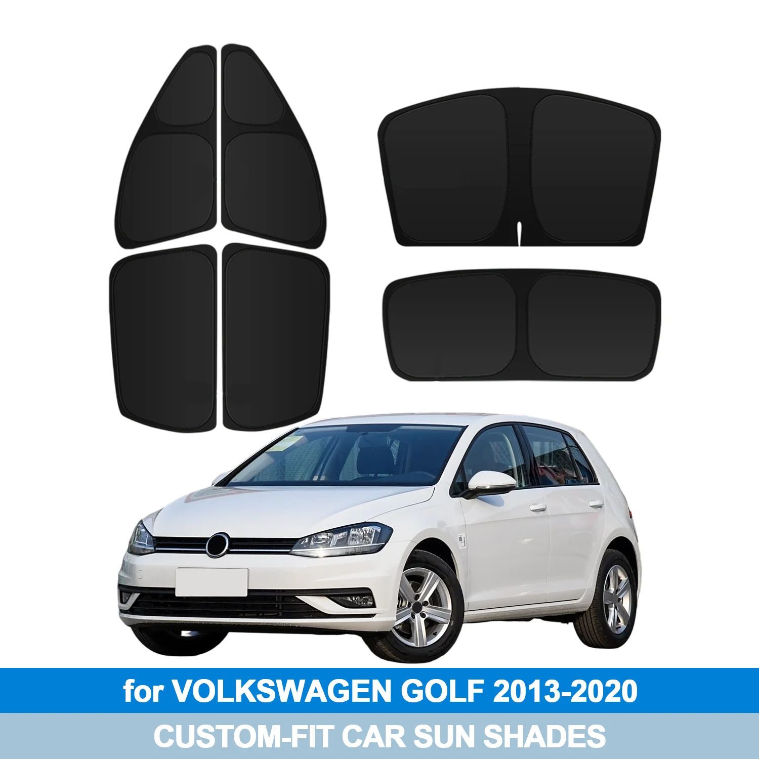 

For VOLKSWAGEN GOLF 2013-2020 Windshield Sun Shade Side Window Shades Cover Sun Visor Shield Privacy Protection Car Accessories