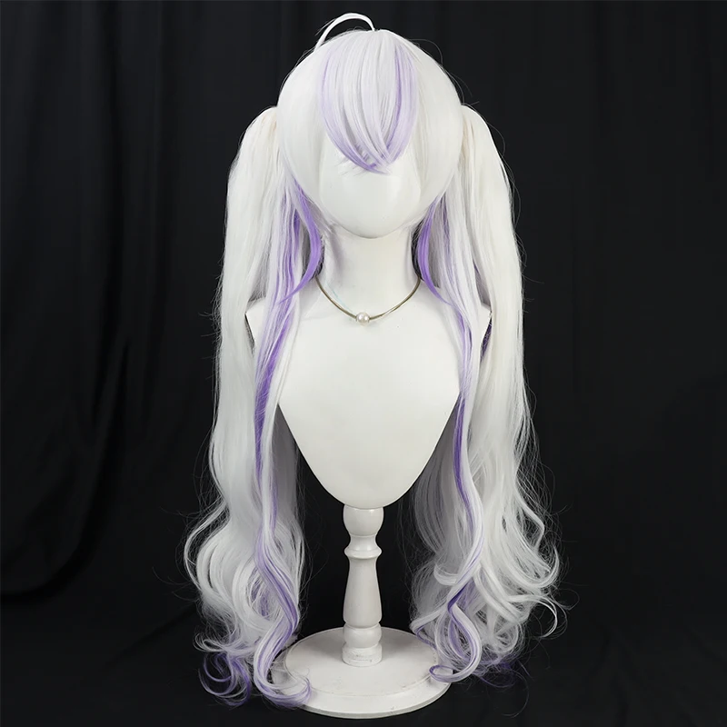 Virtual YouTuber Blanche Fleur 90cm Long Cosplay Wig Halloween Party Prop Synthetic Hair Heat Resistant Fiber + Wig Cap