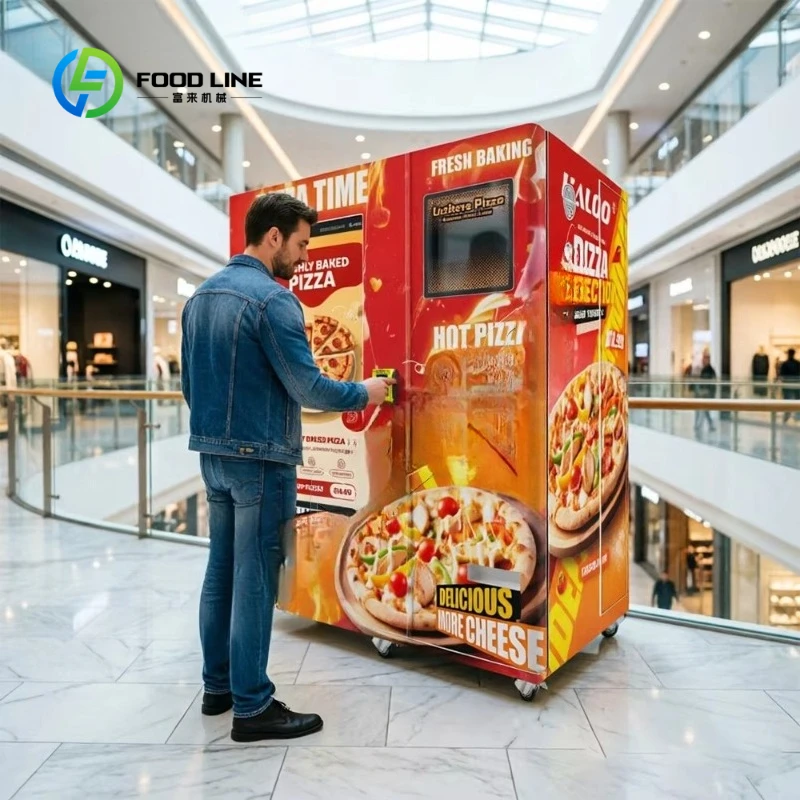 Customized Commercial Coin Operated Automatic Pizza Vending Machine Hot Food Self‑Baking Touch Screen Intelligent Pizza Vendor