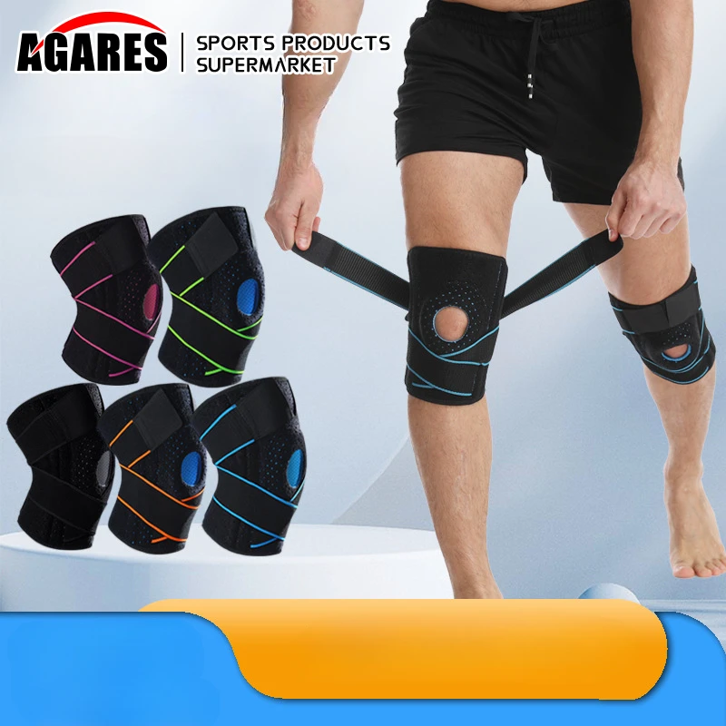 Knee Brace For Running 1 PC Adjustable Knee Pad Knee Support Brace With Side Stabilizers For Running Basketball Mountaineering