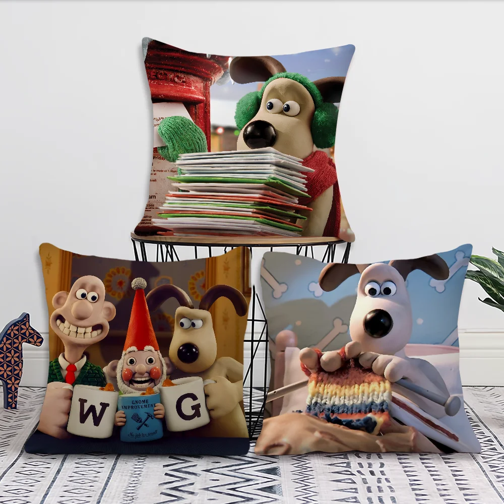 Cartoon W-Wallace-ES and G-Gromit-ES cover Living Room Headboard Office Cushion Bedroom Cushion Sofa Nap Time Pillow Case