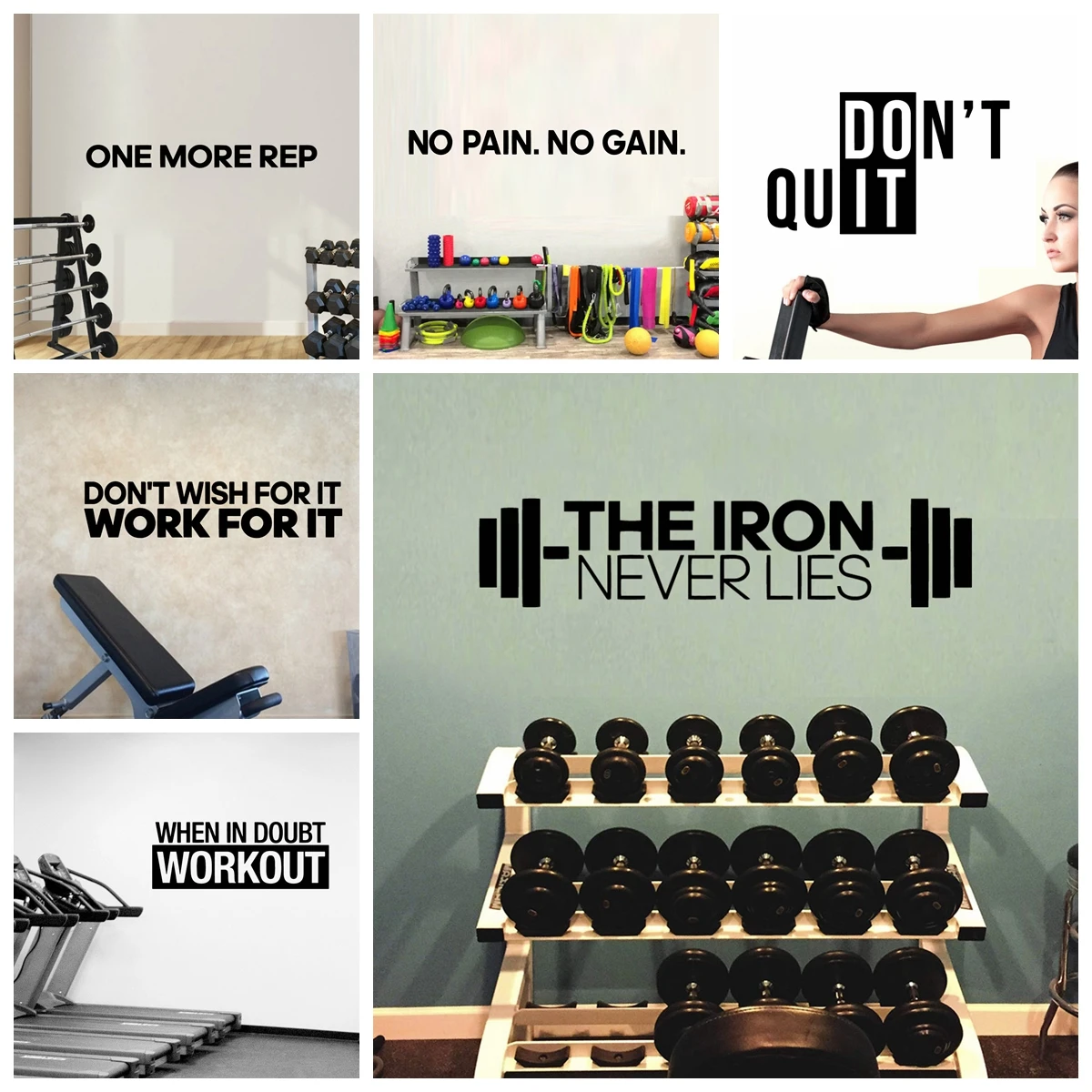 1pc Fitness Sticker Gym Decoration Diy Vinyl Self-adhesive Art Stickers for Fitness Rooms Decor Gym Sticker Wall Decal Wallpaper