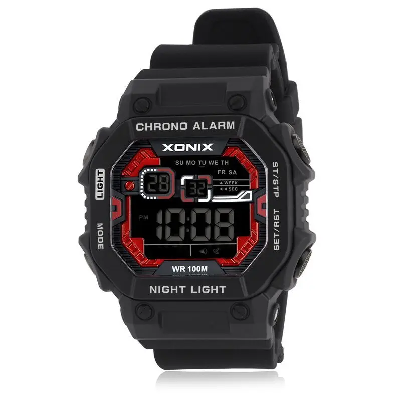 

XONIX модные спортивные светодиодные часы водонепроницаемые 100 м мужские уличные забавные многофункциональные цифровые часы наручные часы для плавания и дайвинга