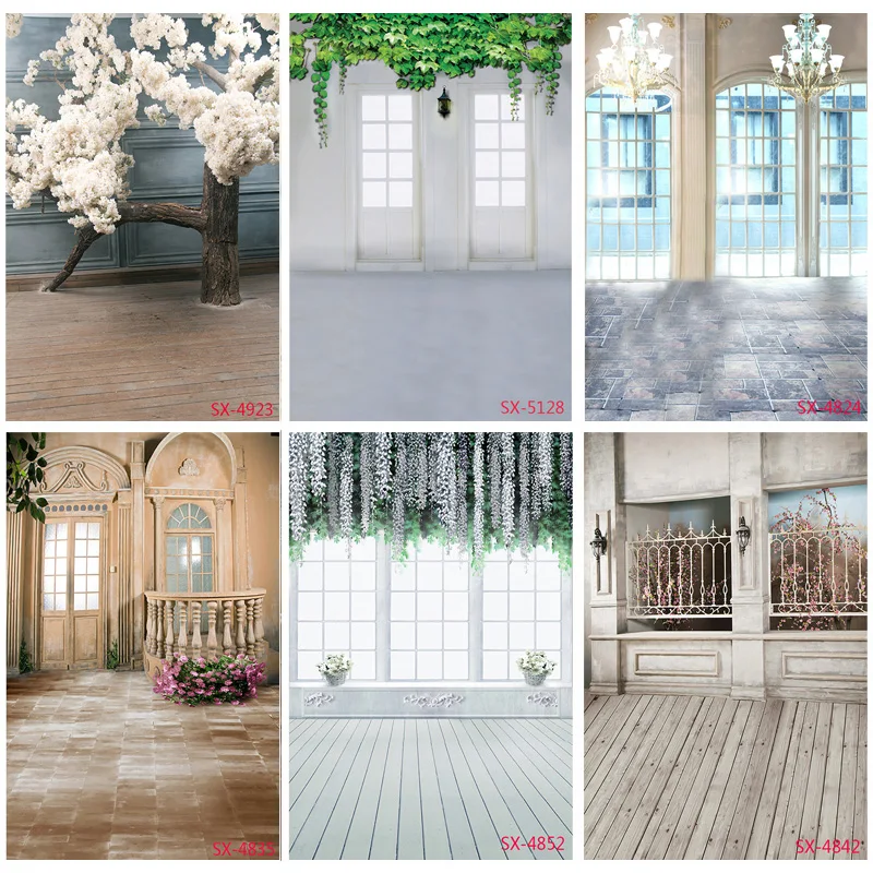 

Vinyl Custom Photography Backdrops Prop Flower Wood Floor Castle Wedding Theme Photo Studio Background YXFL-61