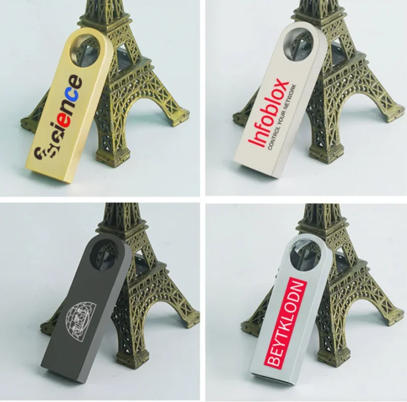 50PCS/lot Metal USB Flash Drives 1GB 2GB 4GB Pendrive 8GB 16GB USB Pen Drive 32GB 64GB Memory Sticks 128MB 256MB 512MB Free LOGO