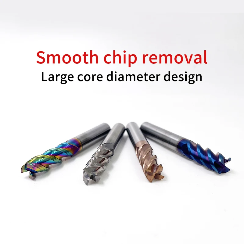 HRC55 65 คาร์ไบด์ End Mills โลหะผสมทังสเตนเครื่องตัดเหล็ก 4-20 มม.ตัดเครื่องมือ CNC Maching เคลือบ FLAT End Mill 3/4 ขลุ่ย