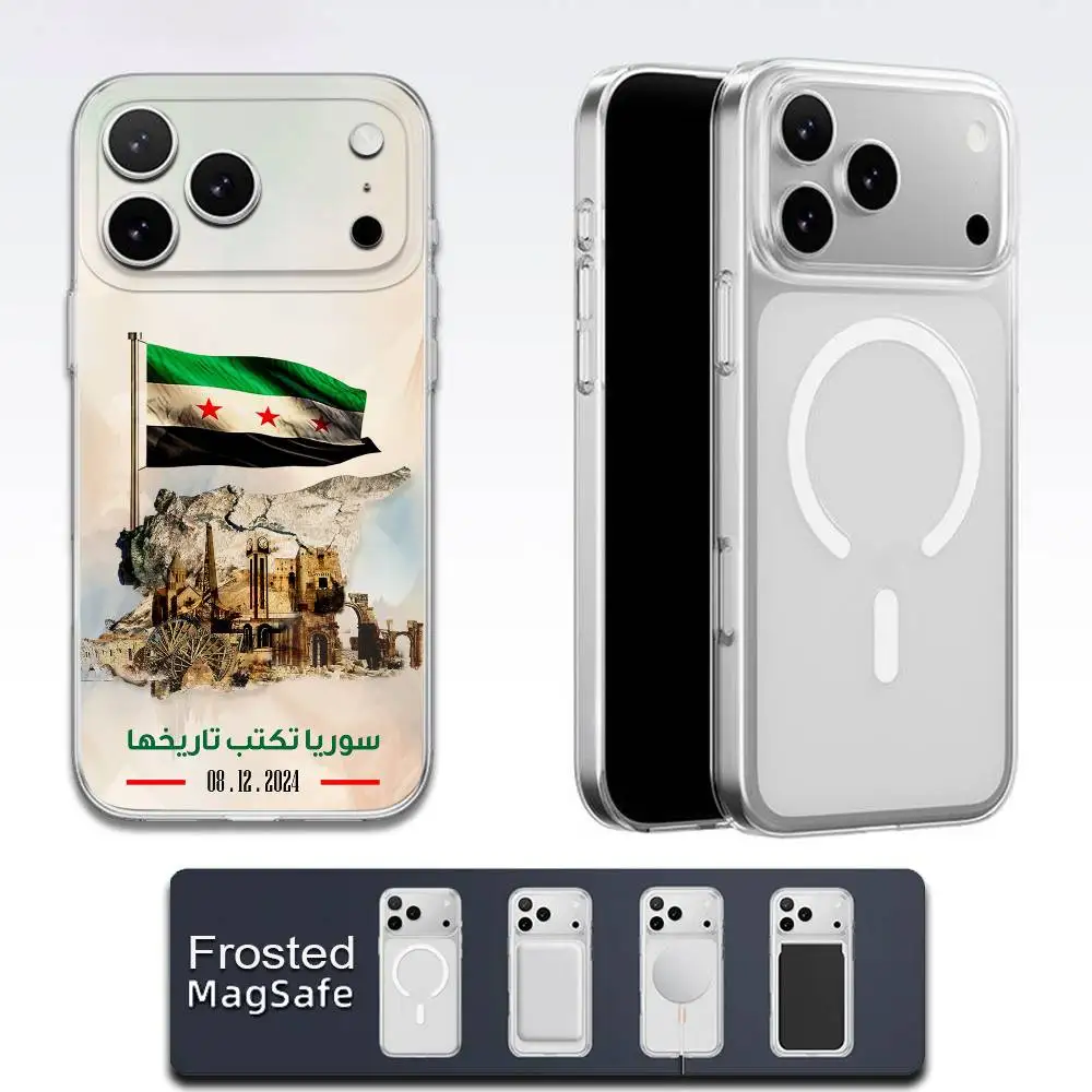 Syrian Arab Republic Syria Flag Phone Case For iPhone 17,16,15,14,13,12,11,Pro,Max,Plus,E,Air,Mini Magsafe Frosted Transparent