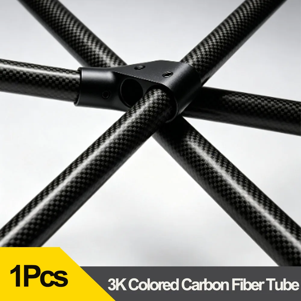 

1Pcs High Strength High Density 3K Carbon Fiber Tube Color Gold Silk Carbon Pipe DIY Accessory For RC Aircraft Model Parts