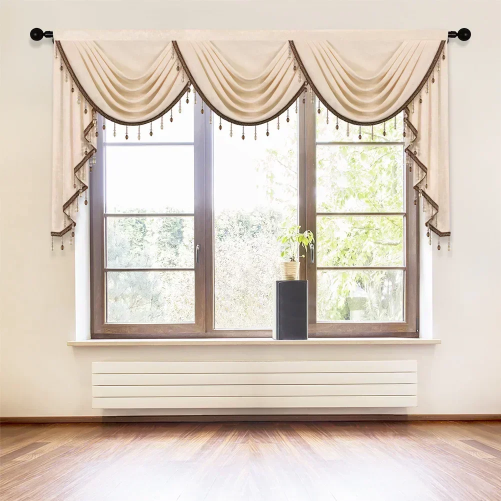 Red Blue Beige Brown Gray 8 Colors High Quality Valance Customized For Living Room Window Bedroom Hotel Kitchen Apartment