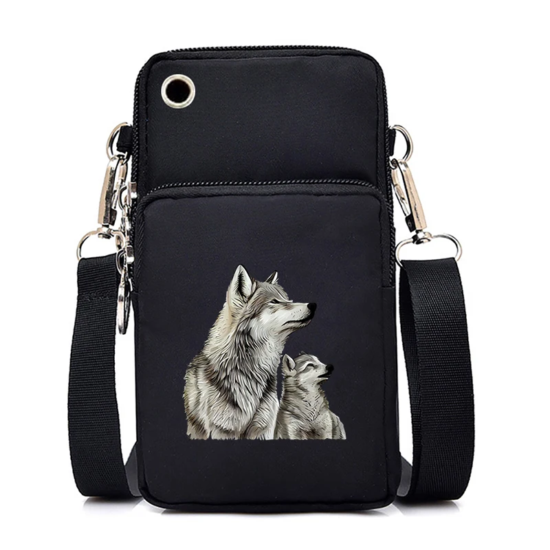 Mom & Baby Cute Lion Printed Women Mobile Phone Bag Flower Unicorn Animals Mama Mobile Shoulder Bag Women Wallet Crossbody Bags