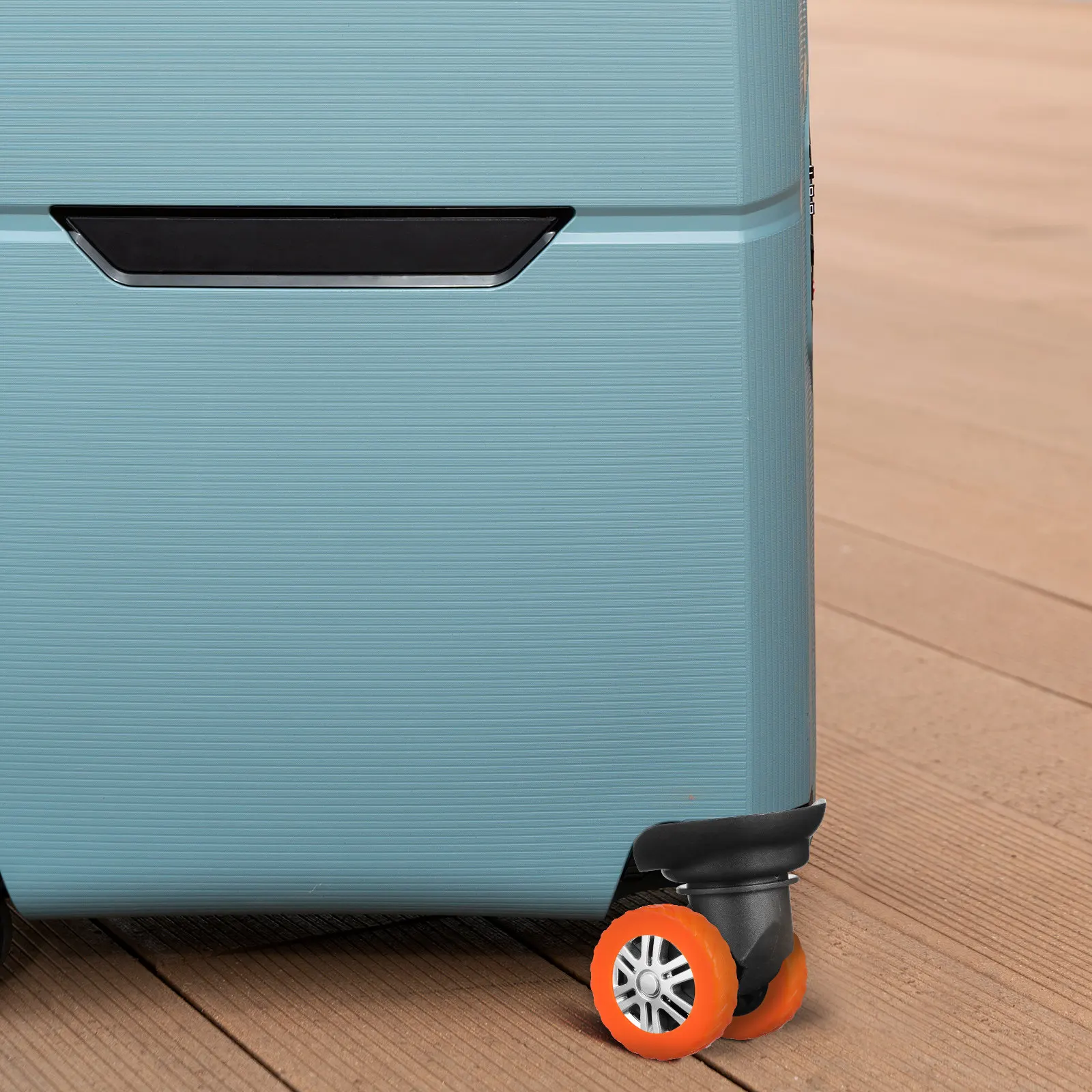 

8Pcs Luggage Wheel Protector Silicone Covers Thickened Nonslip Suitcase Wheel Socks Silent Travel Shock Absorber Trolley