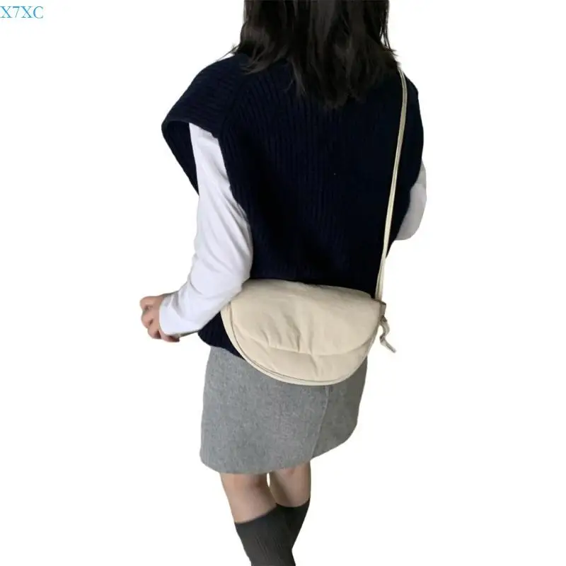 

X7XC Flap Shoulder Bag for Women Nylon Dumpling Bag Crossbody Hobo Bag Bag Handbag with Adjustable Strap Drawstring
