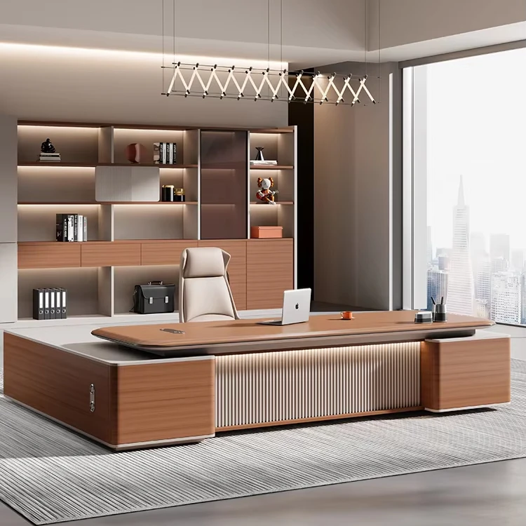 أثاث مكتبي حديث 2.4 متر مكتب الرئيس التنفيذي للخزانة على الوجهين #5