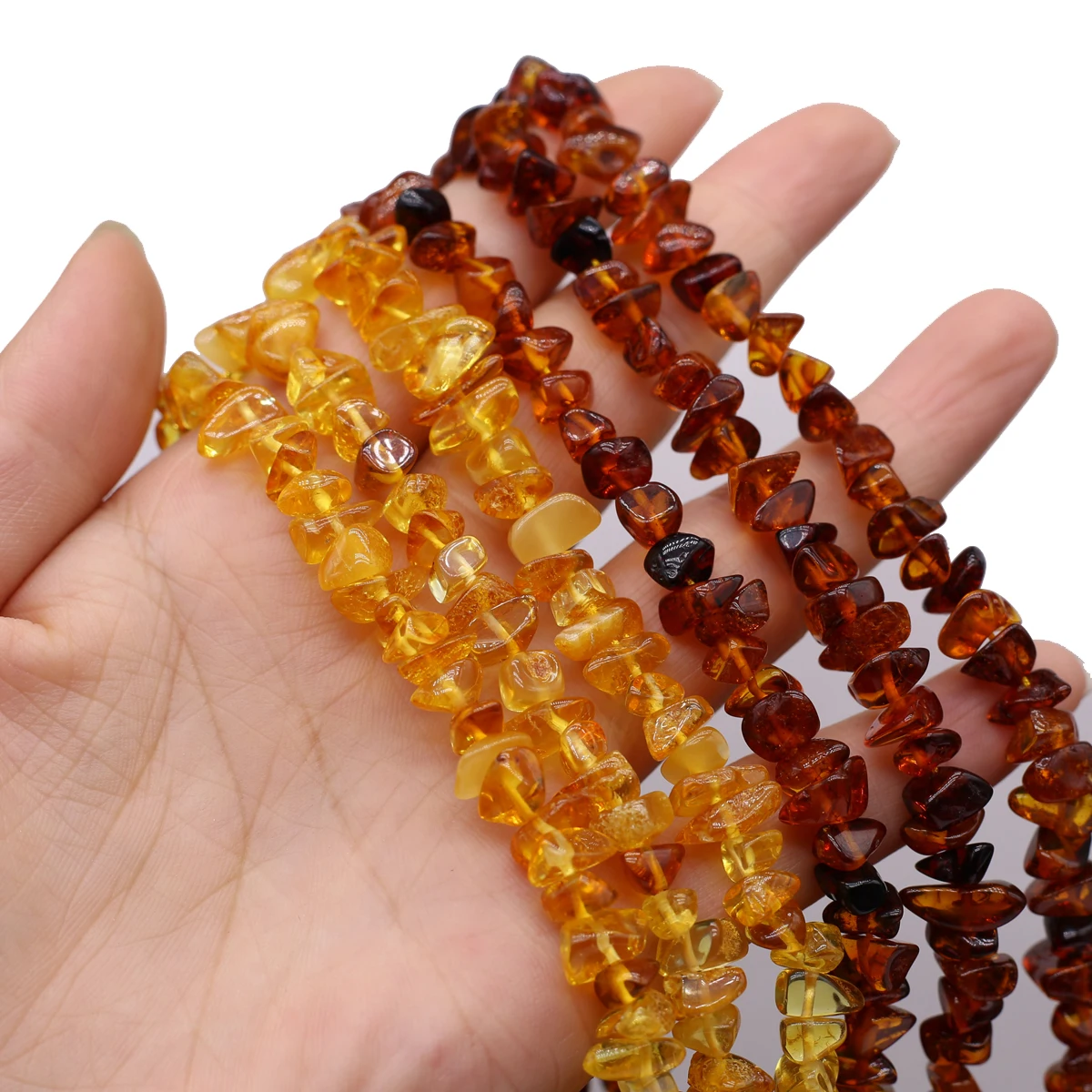 

Natural Ambers Gravel Beads Irregural Yellow Amber Red Amber Loose Spacer Beaded for Making DIY Jewelry Necklace Bracelet 6-8mm