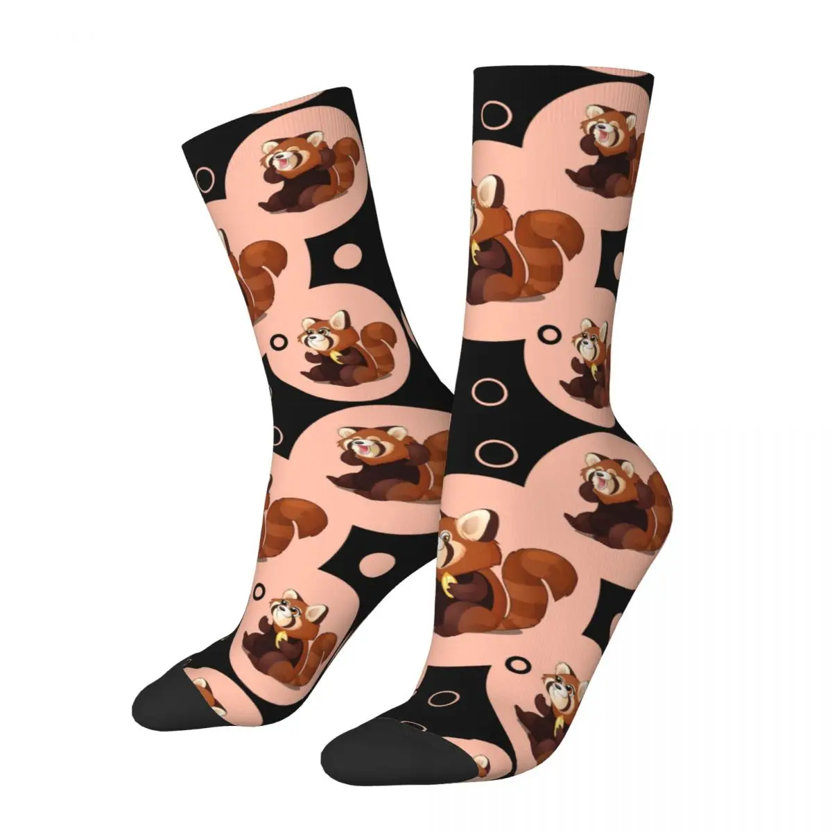 Hip Hop Vintage Pink Air Bubbles Crazy Men's compression Socks Unisex Red Panda Harajuku Seamless Printed Funny Happy Crew Sock