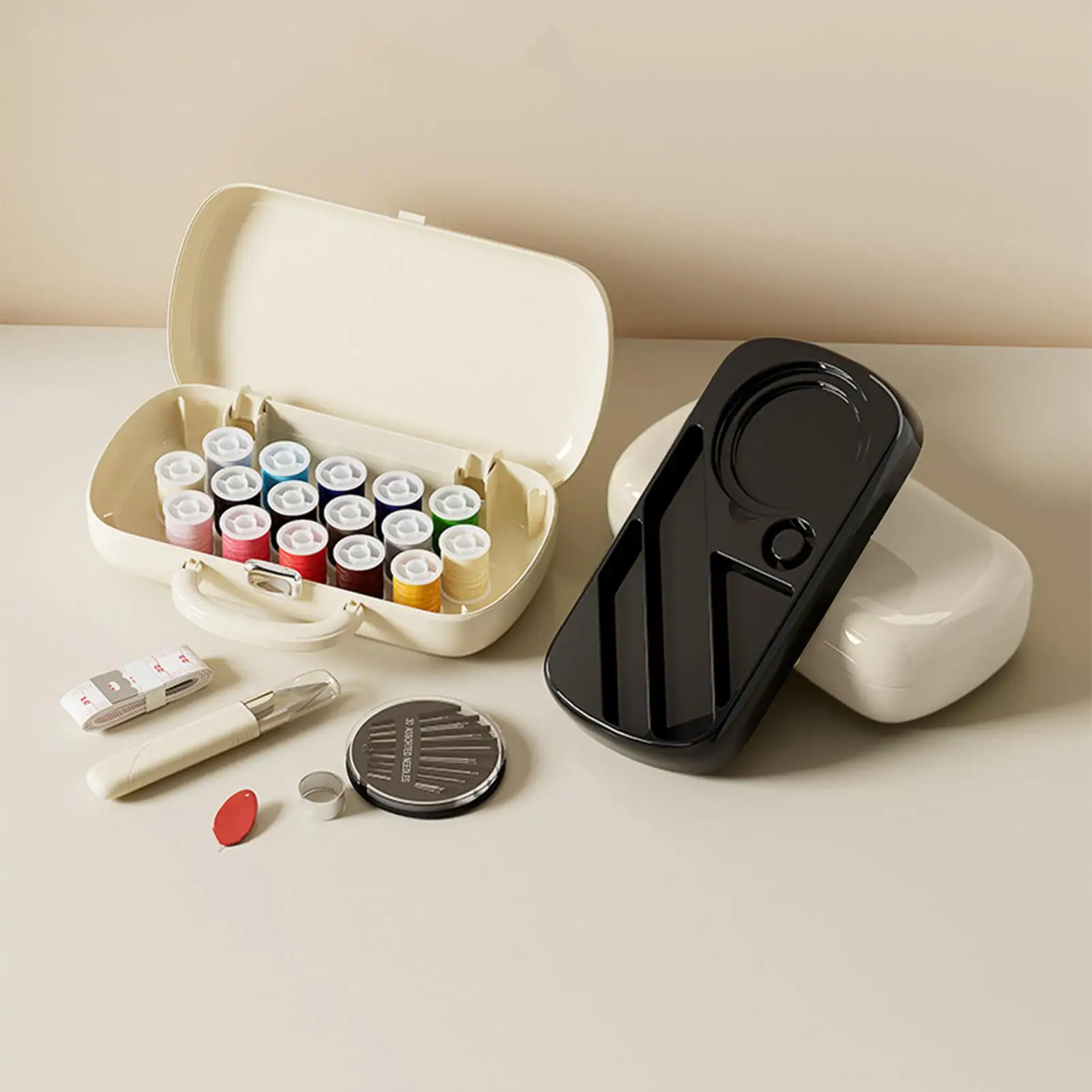 

Маленький набор для шитья, дорожный размер, набор для ремонта шитья, принадлежности для рукоделия с двухслойным чехлом, в комплект входит ножницы, лента для ниток для дома