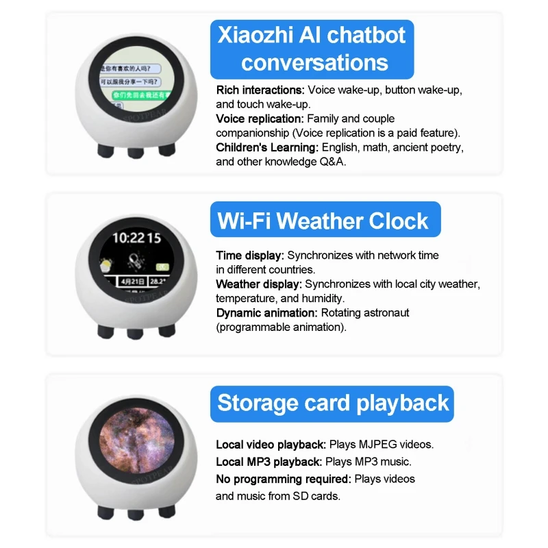 

DeepSeek AI Voice Chat Robot with Battery ESP32-S3 Development Board 1.28-inch LCD Display N16R8 Electronic Eye Clock