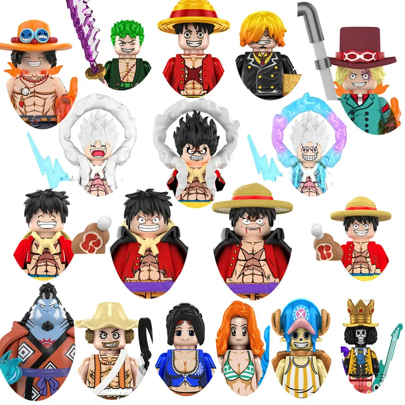 

minifigures Building Blocks Japan Anime Bricks Dolls Mini Action Toy Figures Assemble Blocks Children Gifts Sanji Sabo Nico