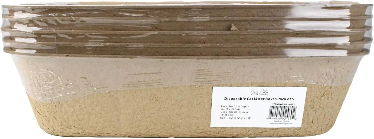 

Одноразовые коробки для кошачьих туалетов, набор из 5 портативных подносов для домашних животных, кастрюля с подносом для путешествий