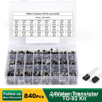 840PCS TO-92 Diode and Transistor Set 24 Specifications Each 35 Pieces NPN PNP