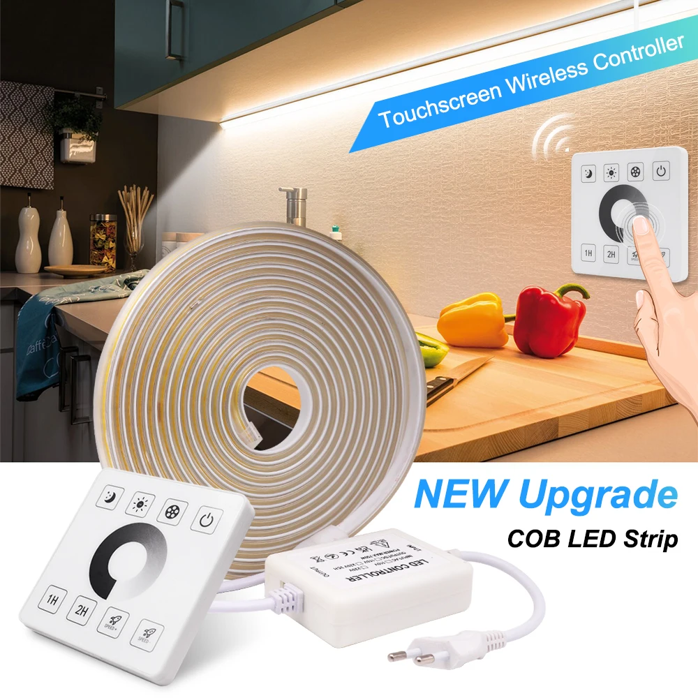 Tuya WIFI Alexa kontrolka COB Strip AC 220V 240V IP65 wodoodporna Bluetooth ściemnialna elastyczna taśma łańcuch na pasku taśma LED