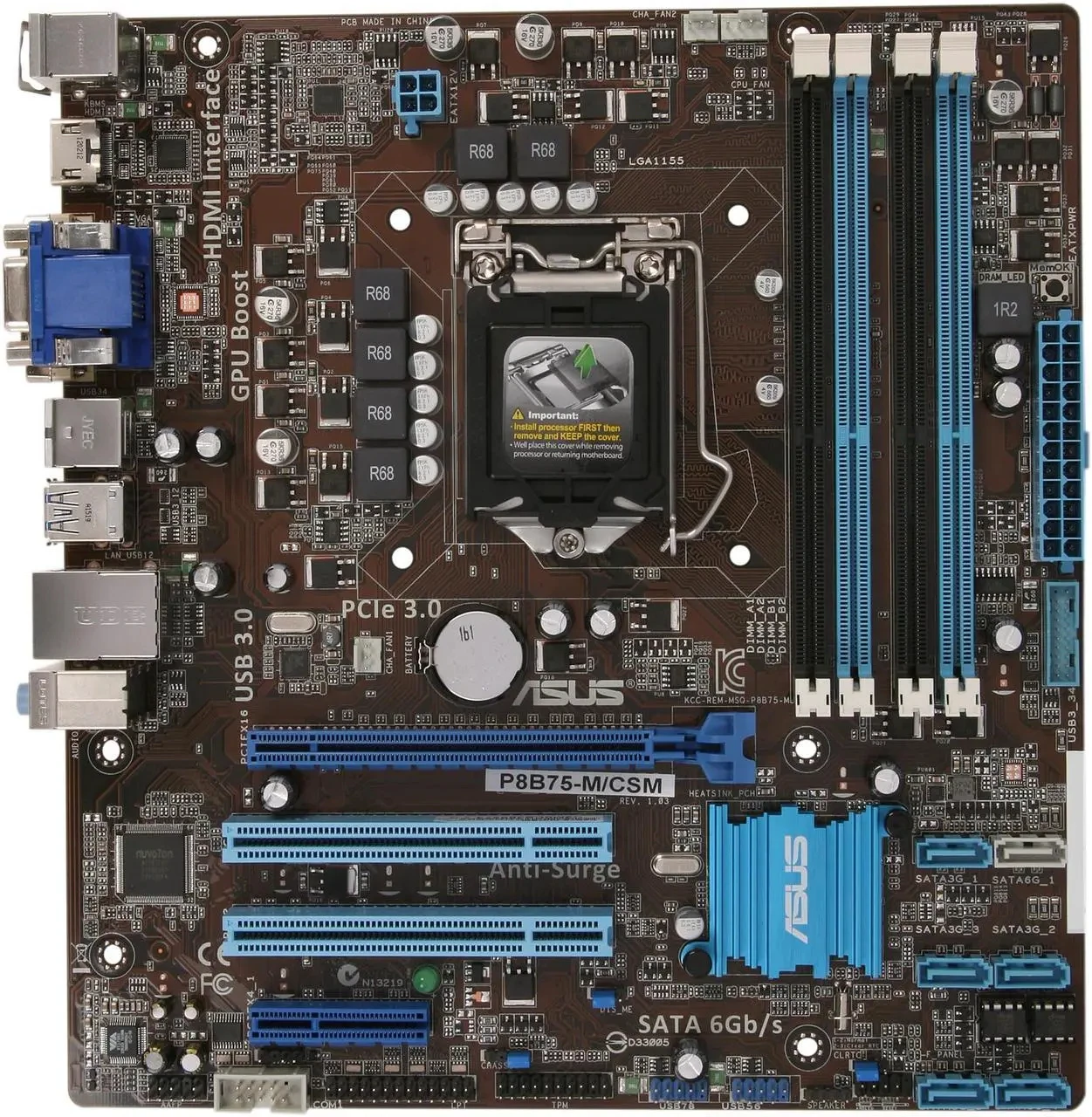

Материнская плата ASUS P8B75-M/CSM LGA 1155 Intel B75 2×DDR3 16 ГБ с поддержкой Core i3-2130 G2020 3240 2320 3570 3770 G540 Процессор Micro ATX