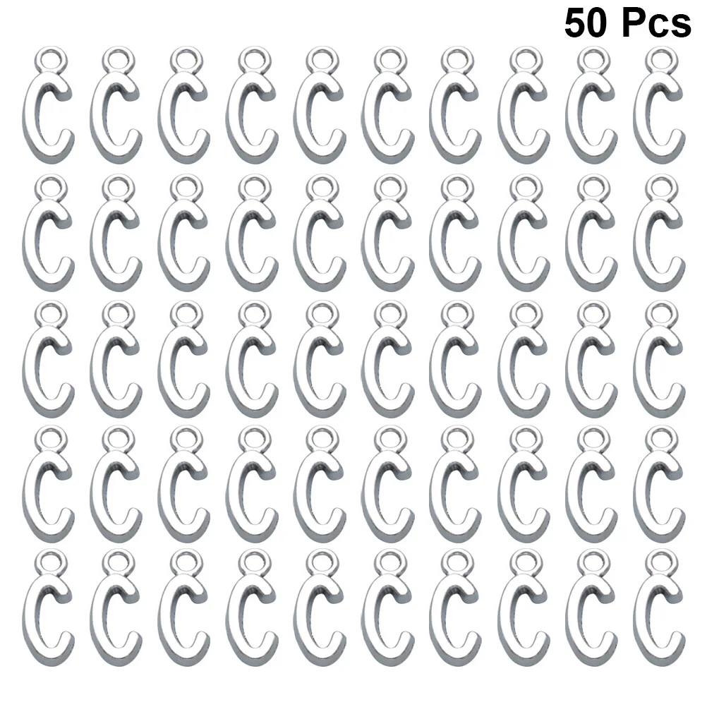 

50 Pcs Ancient Silver Gold Plated Earrings Letter Charms Engravable Metal Pendant