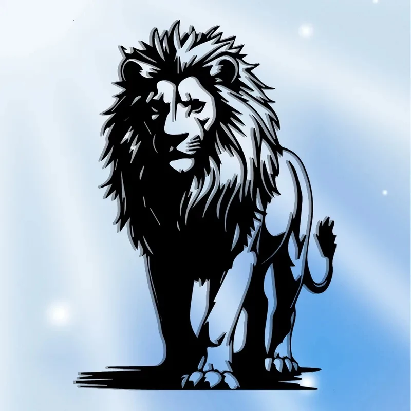 Lion Family African Metal Wall Art Rustproof Stencil Decor for Living Room Patio Christmas Gift 1pc
