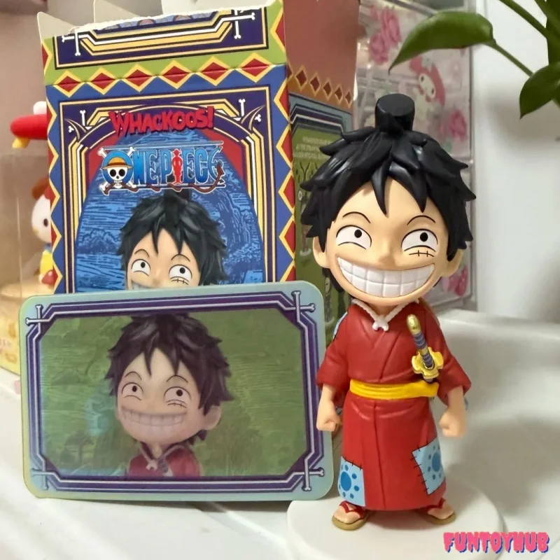 WHACKOOS! Silly Faces Series Wano Country Blind Box Figure, OP Luffy Zoro Nami Chopper Robin Usopp  Mini Model Desktop Ornament