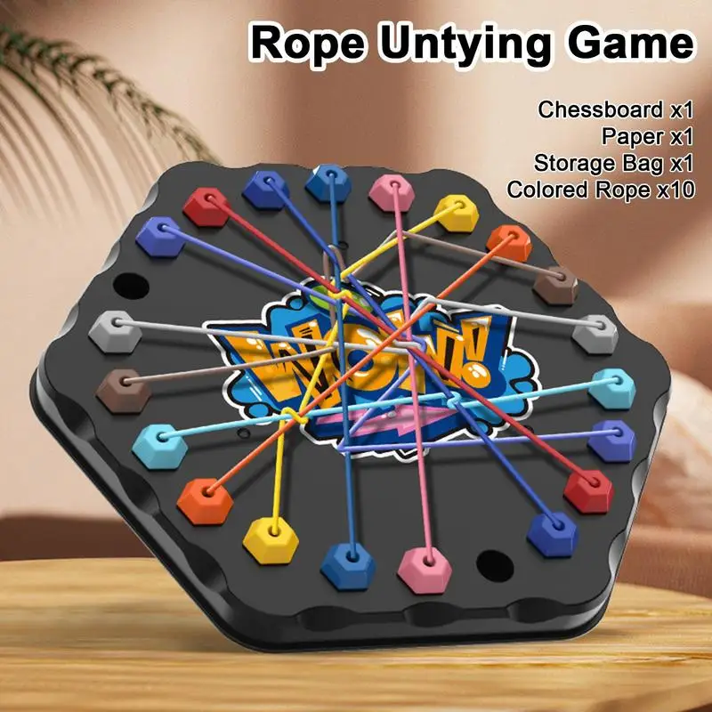 Twisted Rope Puzzle Game String Untangling Toy Brain Teaser Knot Unlocking Board Games String Solution Central Lacing Toys