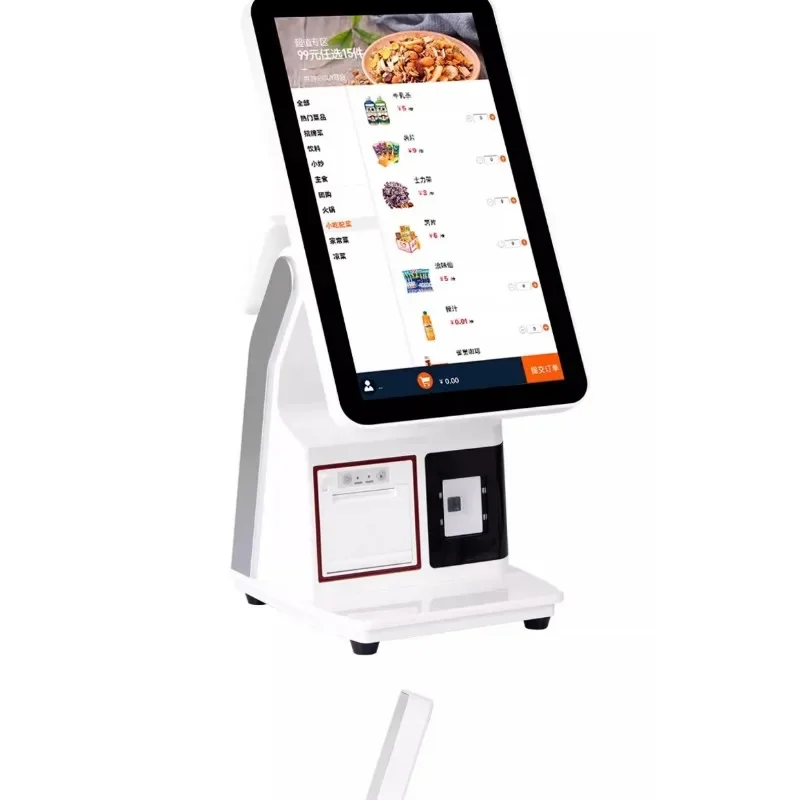 Cashless POS payment terminal kiosk, landing machine, self-order, restaurant, 15.6 inch touch sc