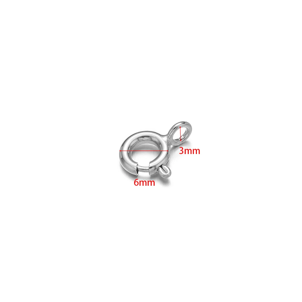 10 Stück 18 Karat Gold Edelstahl Runde Klaue Federhaken Schnalle Karabinerverschluss für DIY Armband Halskette Schmuckherstellung Großhandel